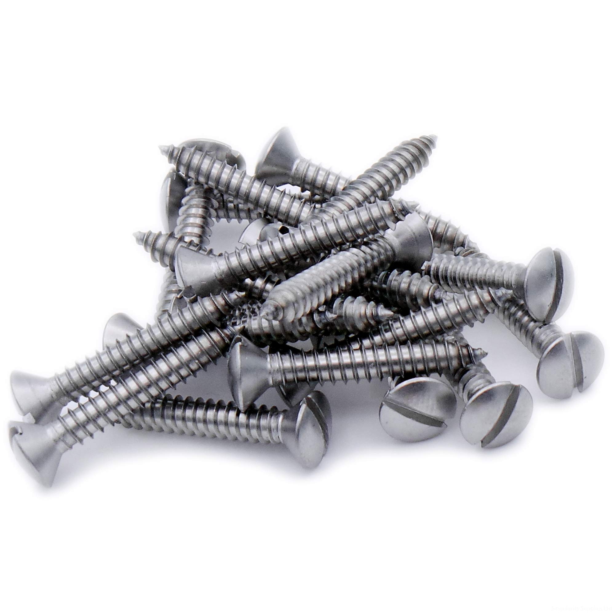 No.12 x 2.5 (5.5mm x 60mm) Slot Raised Countersunk Self-Tapping Screw - Stainless Steel (A2) (Pack of 20)
