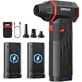 GOOLOO F5 Compressed Air Duster, Dual Removable Batteries, 180,000RPM Electric Air Duster, 3-Gear Adjustable Mini Handheld Leaf Air Blower Cordless for Car Detailing, PC, Keyboard, Snow Cleaning
