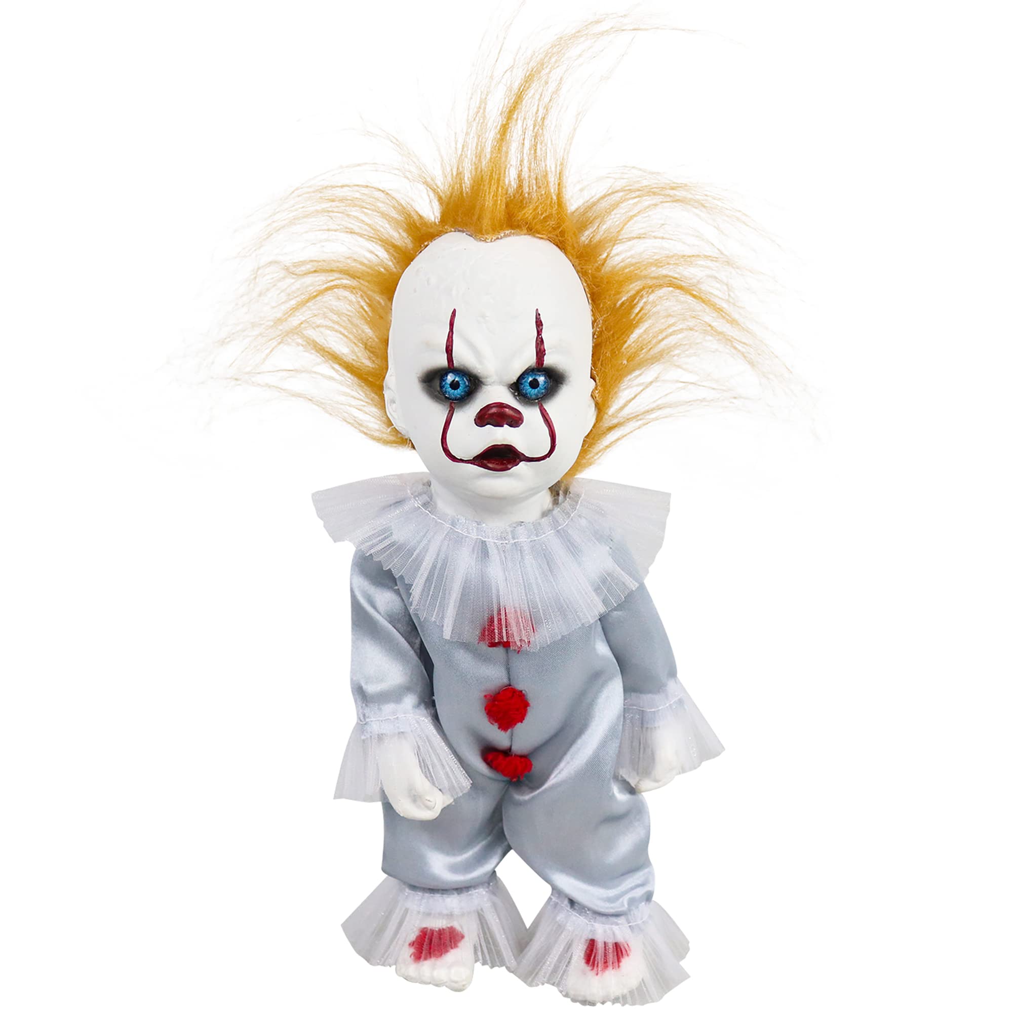 SINSEN Creepy Clown Plush Doll Horror Movie Stuffed Toy Figure Spooky Scary Plushies Gifts Halloween Party Prop Replica for Adult Fans 5.9 Inches