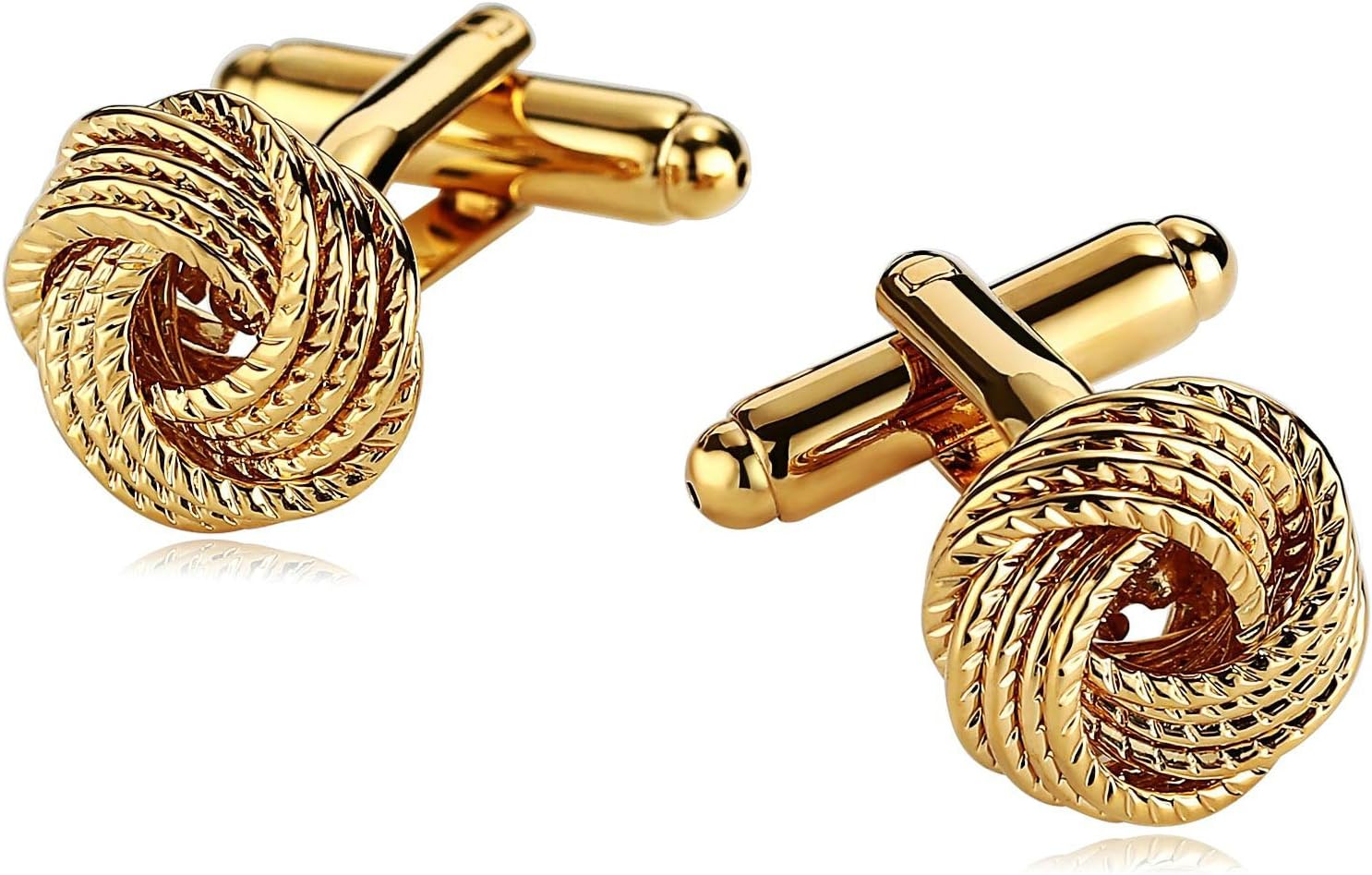 Epinki Mens Classic Cufflinks Formal Business Wedding Shirts Stainless Steel Love Knot Woven Lines