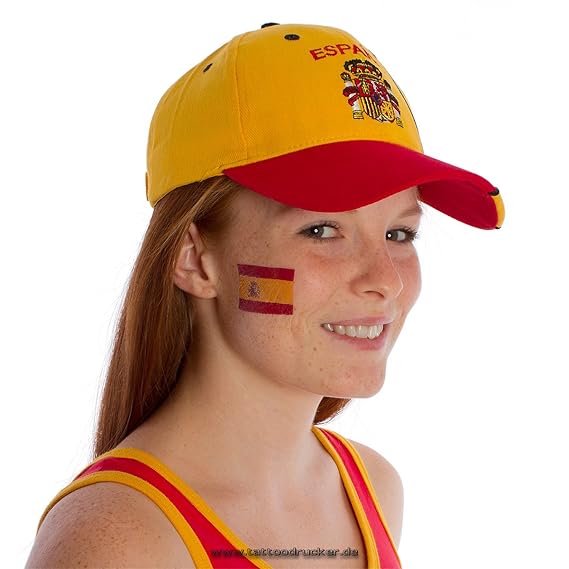 5 x Spanien Tattoo Fan Fahnen Set - WM 2018 Spain temporary tattoo Flag (5)