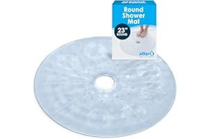 SlipX Solutions Power Grip Round Vinyl Standard Shower Stall Mat, 23” Round, Non-Slip for Elderly & Kids Bathroom, Essential 
