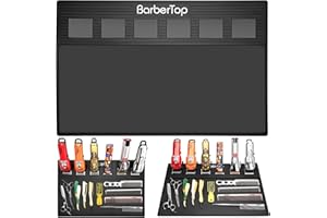 BARBERTOP Magnetic Barber Mat with 6 Magnets - 19.3"x12.6" Non-Slip Tool Organizer for Clippers, Station Table Pad | Barber Mats for Grooming, Salon & Home Use