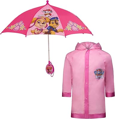 Amazon Com Nickelodeon Little Girls Paw Patrol Character Slicker And Umbrella Rainwear Set Pink Age 2 7 Clothing