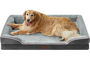 WNPETHOME Orthopedic Dog Beds for Large Size Dogs, Big Waterproof Dog Couch Bed with Washable Removable Cover, Medium Pet Bed Sofa with Sides