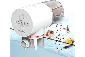 JuzPetz Automatic Fish Feeder Dispenser for Aquarium, 200ml Large Capacity Auto Turtle Fish Feeder for Small Tank, Battery Powered Food Feeding Timer for Flakes Pellet Vacation, Batteries Included