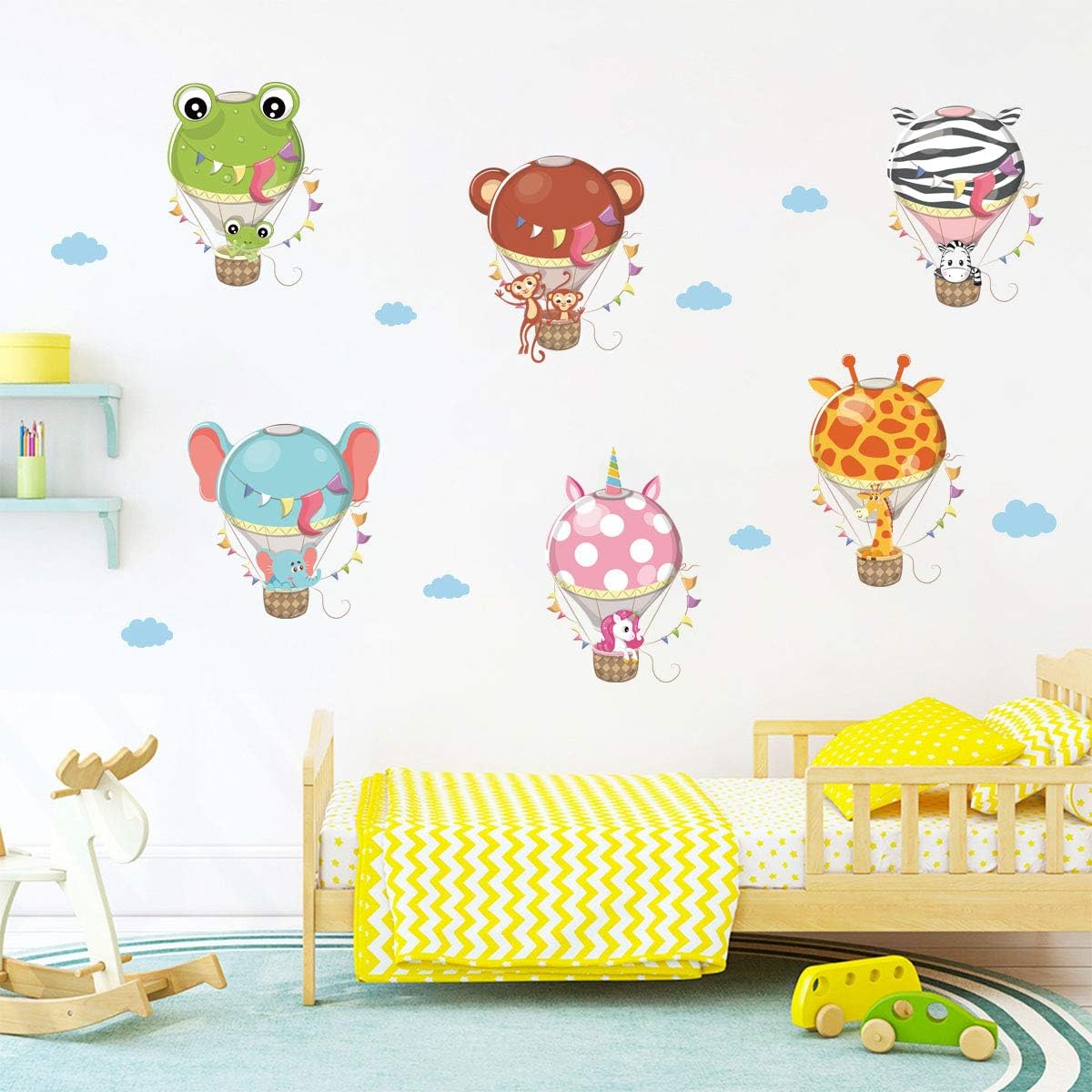 Ufengke Stickers Muraux Animaux Montgolfieres Autocollants Mural Licorne Girafe Elephant Pour Chambre Enfants Bebe Pepiniere Salon Decoration Murale Bebe Puericulture Accessoires Et Decorations Mkyra Org