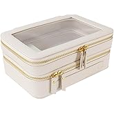 SANHECUN Clear Travel Toiletry bag Toiletry Case Carry on Travel Accessories Bag Makeup Bag(White, SHC-TL-2)