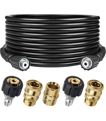Tuyau Nettoyage Haute Pression M MINGLE 30,5m - 3600 Psi, Raccords M22 14mm, Kits Connexion
