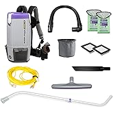 ProTeam Super Coach Pro 6 Backpack Vacuum Commercial with Telescoping Wand Tool Kit, 6 Quart, Corded, 107310