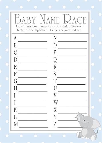 Amazon Com Blue Elephant Baby Shower Game Boys Blue Elephant Baby