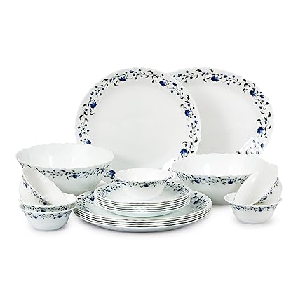 Cello Imperial Sky Fall Opalware Dinner Set, White