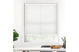 LazBlinds Cordless Cellular Shades, Light Filtering Honeycomb Shades with 1.5 inch Cells, Thermal Insulation Noise Reduction Blinds for Windows, 23" W x 48" H, White