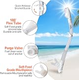 EXP VISION Dry Snorkel Set Panoramic 3 Window Mask Anti-Fog Pearl White view 5