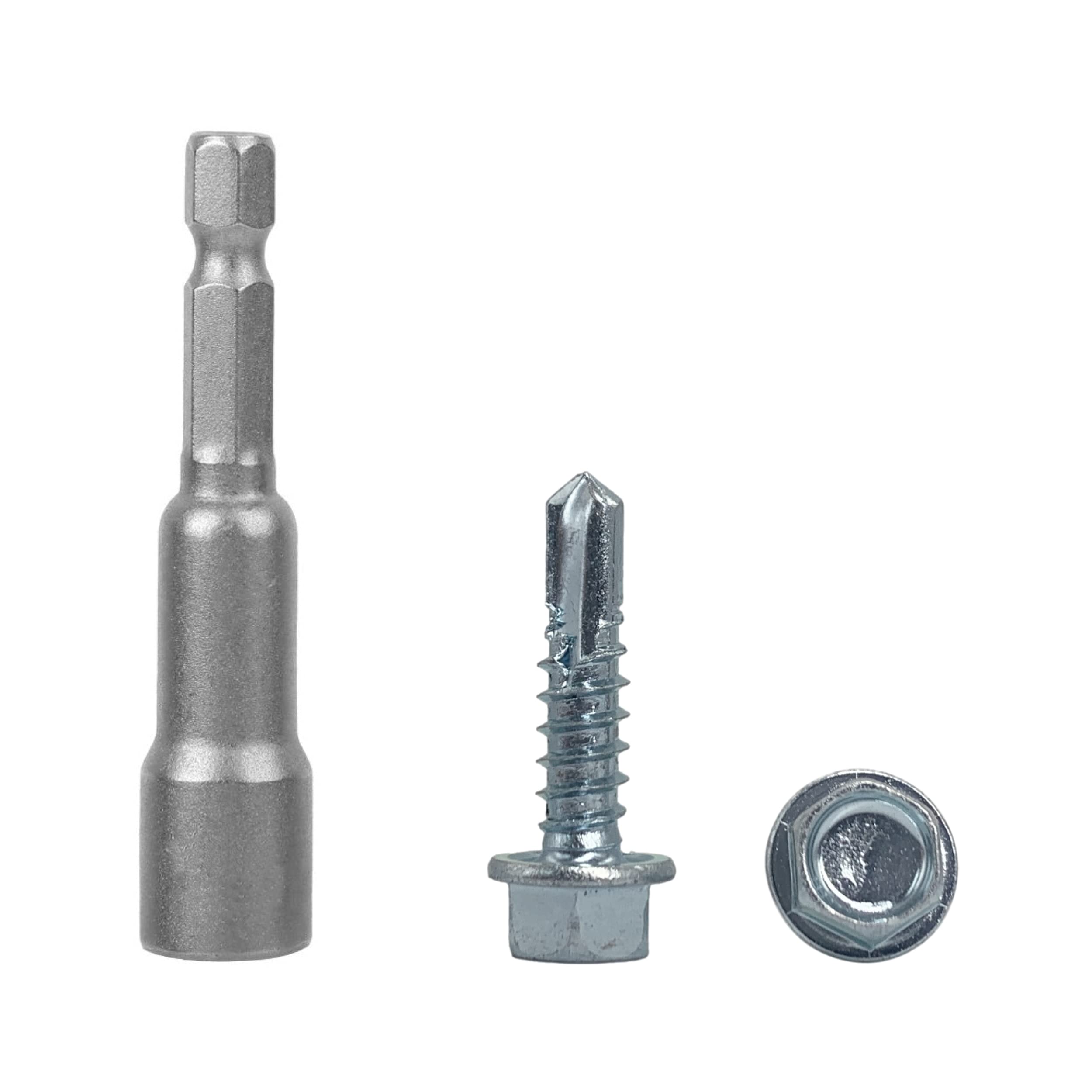 (Pack of 150 pcs) DIN 7504 K Zinc Plated Steel 5.5 x 22 mm Screws, Self-Drilling Sheet Metal Screw, Hex Washer Head, Self Tapping (150, 5.5 x 22 mm)