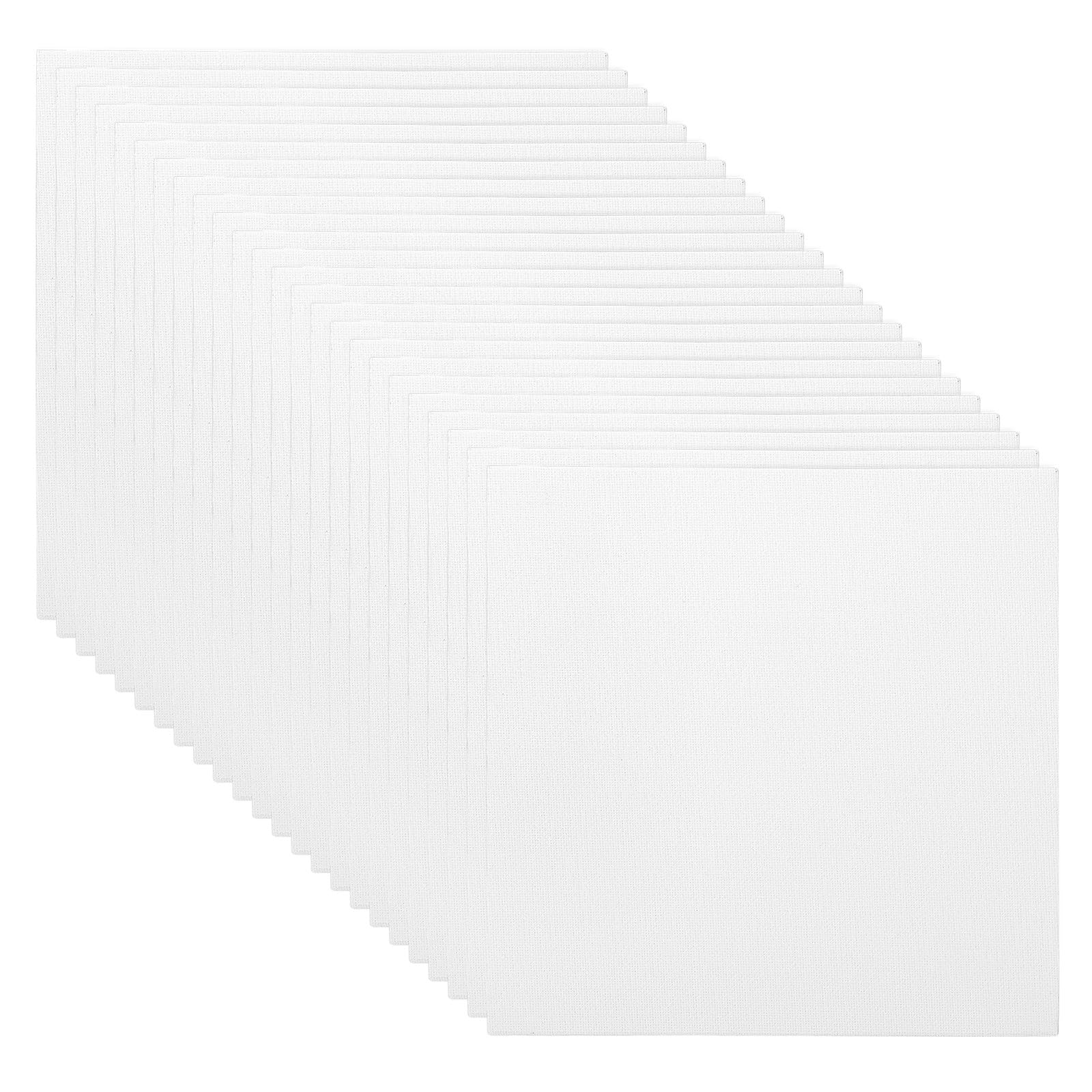 PATIKIL 7x7 Canvas Boards for Painting, 24Pack 100% Cotton Square Triple Primed Stretched Blank Canvas Panel for Acrylic, Oil, Tempera Paints, White
