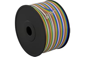 GOGOONE 100FT 6-Way 5 Color-Coded Trailer Towing Wiring Harness Bonded Wires Spool Enough 16 Gauge with Double Brown Wires, CCA 6-Wire Trailer Wire SAE J1128, Ideal for All Basic Wiring Needs