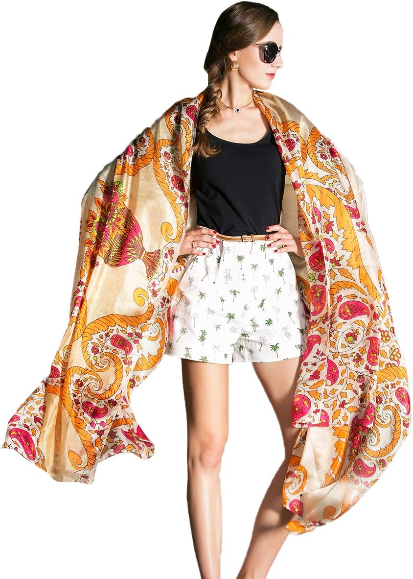 DANA XU 100% Pure Silk Large Size Women Soft Pashmina Shawls and Wraps