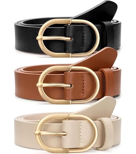 XZQTIVE 3 Pack Women Belts For Jeans Dresses Pants Ladies Leather