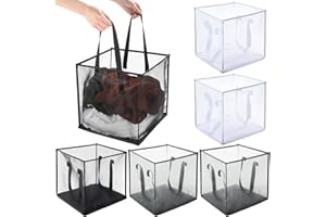 Zopeal 6 Pack Popup Laundry Hamper 13 Inch Collapsible Laundry Baskets with Handles Mesh Clothes Baskets Portable Single Layer Foldable Clothes Hamper Square Bin for Washing, Toy Storage(Multicolor)