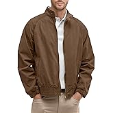 Comdecevis Men's Bomber Jacket Lightweight Windbreaker Casual Stylish Two-Way Zipper Coat for All Season