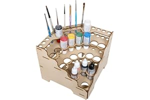 The Broken Token Modular Paint Rack w/ 26mm Holes - 90° Wedge - Multiple Organizer for Paint Bottles, Pots, and Brushes in Tiered Layout - Customize Your Pieces with Easy Organization & Access