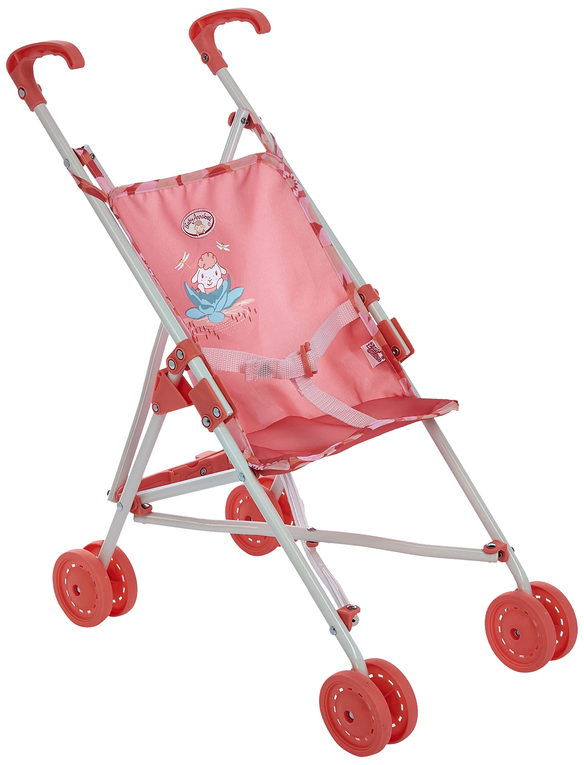 Zapf Creation 703915 Baby Annabell Active Stroller Doll's Pram Lightweight & Manoeuvrable and Foldable, Handle Height 53 cm, Suitable for Dolls in Almost