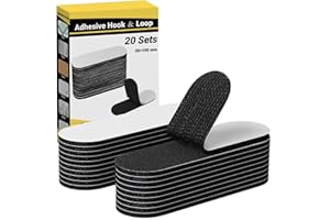 Ceecysaa 20 Sets Hook Loop Tape Heavy Duty,1.2 x 4 Inch Double Sided Strong Adhesive Mounting Tape for Picture Frame,Rug, Car