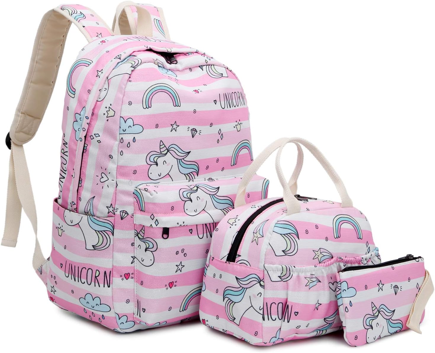 Cartable Fille Primaire Sac Lunch Sac A Dos Licorne Enfant Sac Ecole Ado Filles Trousse Sacs A Dos Loisir Sacs A Dos