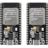 hiBCTR 2-Pack ESP32 Dev Board, ESP-WROOM-32, 38-Pin | 2.4GHz WiFi Bluetooth dual-core, integrated antenna and RF amp, for Arduino IDE, MicroPython, ESPHome