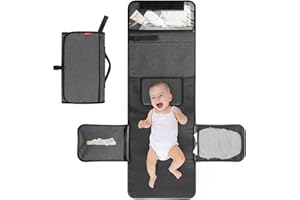 ALLONWAY Portable Diaper Changing Pad, Travel Changing Pad for Newborn, Changing Pad Waterproof, Diaper Pad Changing Mat with Wipes Pocket, Changing Pad for Baby Shower