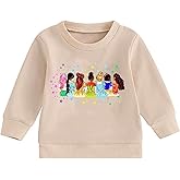 YHHR Princess Sweatshirt for Girls Little Girls Pullover Long Sleeve Shirt Cute Toddler Kids Fall Tops 1-6 Years