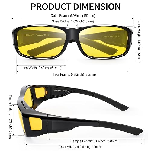 Polarized Night Vision Driving Glasses For Men - Glare Block Safety Glasses For Night Driving