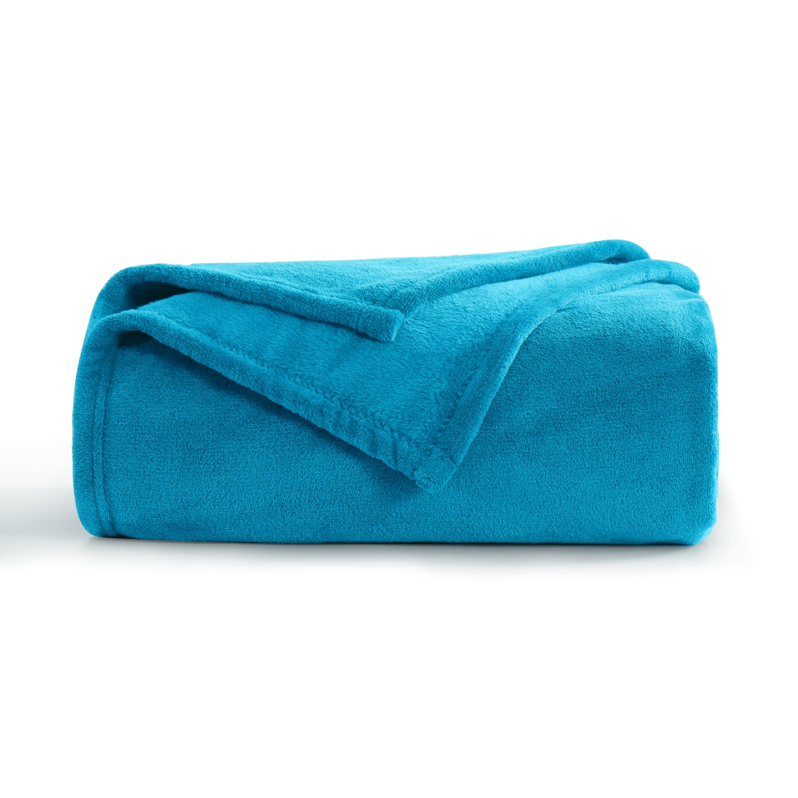 Aisbo Fleece Blanket Teal Throw - Versatile Soft Warm Blanket Fluffy Throws for Bed Double Size, Cozy Solid Flannel Twin Blanket for Sofa Couch, 150x200cm — image 1