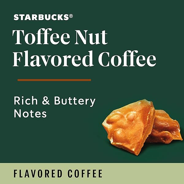 STARBUCKS K-CUP COFFEE PODS, TOFFEENUT FLAVORED COFFEE, NATURALLY FLAVORED, 100% ARABICA, 1 BOX (10 PODS)