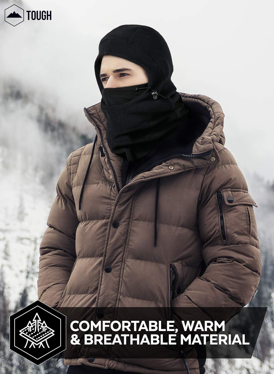 Balaclava Ski Mask - Winter Face Mask Cover for Extreme Cold Weather - Heavyweight Fleece Hood Snow Gear for Men & Women at  Men’s Clothing store