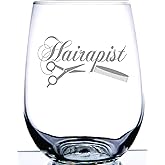 IE Laserware Hairapist Stemless Wine Glass | Elegantly Stylish Glass for Hairdresser Stylist Barber Beautician | Men or Women | Laser Etching Creates Frosted Design