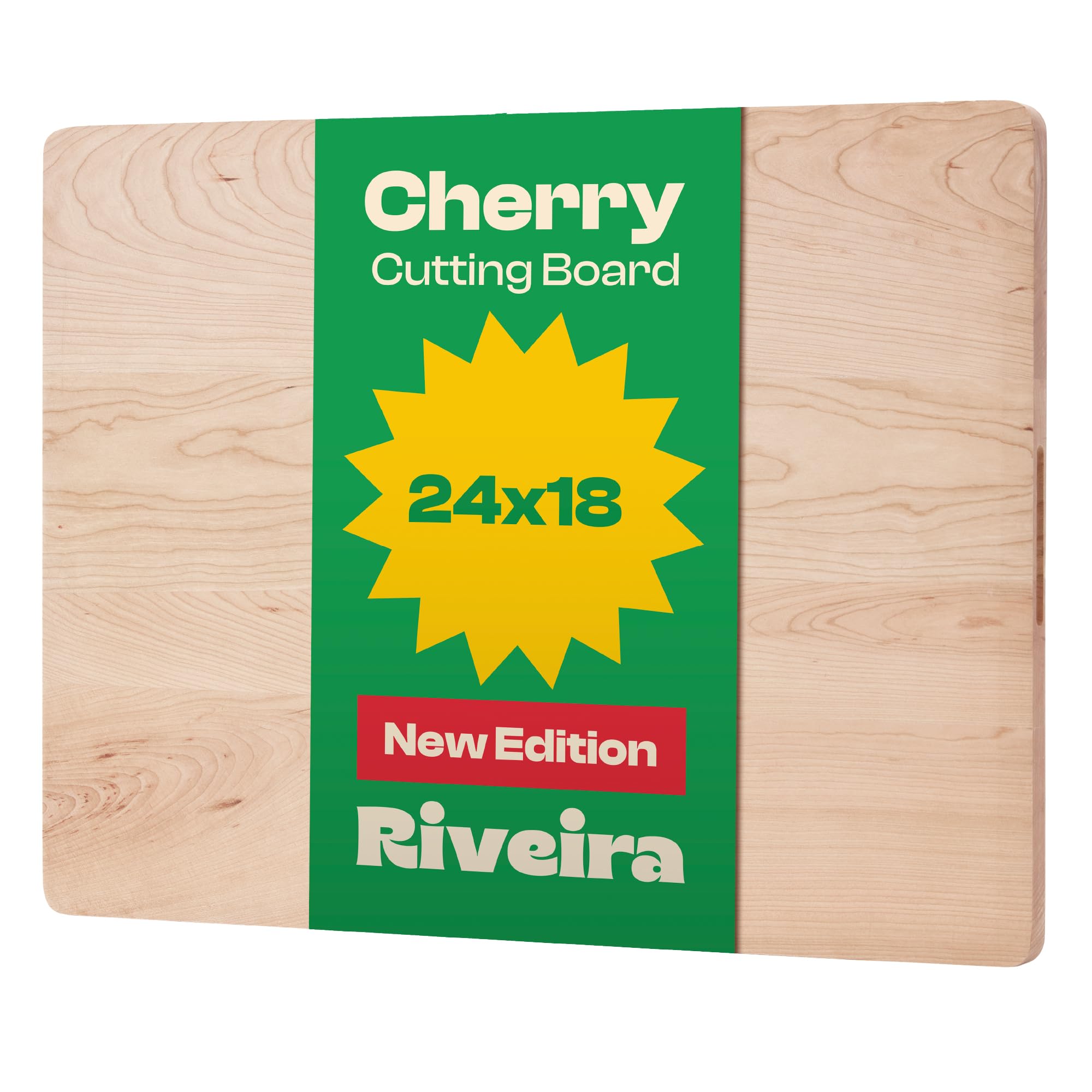 Photo 1 of Riveira Cherry Wood Cutting Board – Gourmet Black Cherry Grandeur: 24 x 18 Wooden Cutting Board – Wooden Cutting Boards For Kitchen Decorative – Innovative Juice Grooves Cherry Wooden Chopping Board