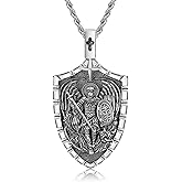 YAFEINI Saint Michael Necklace 925 Sterling Silver Archangel Michael Necklace Protect Us Medal Pendant Religious Necklace For Men Father