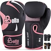 Bella Boxing Gloves - Pro Training &amp; Sparring Gloves, Maya Hide Leather, Men Women Adult, Muay Thai MMA Kickboxing Workout, Heavy Punching Bag &amp; Focus Mitts, Multi Layer Padding, Ventilated Palm