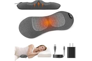 3 in 1 Lower Back Massager, Lumbar Pillow for Bed & Chair, Triple Fusion with Heat Vibration Traction Memory Foam Neck Should