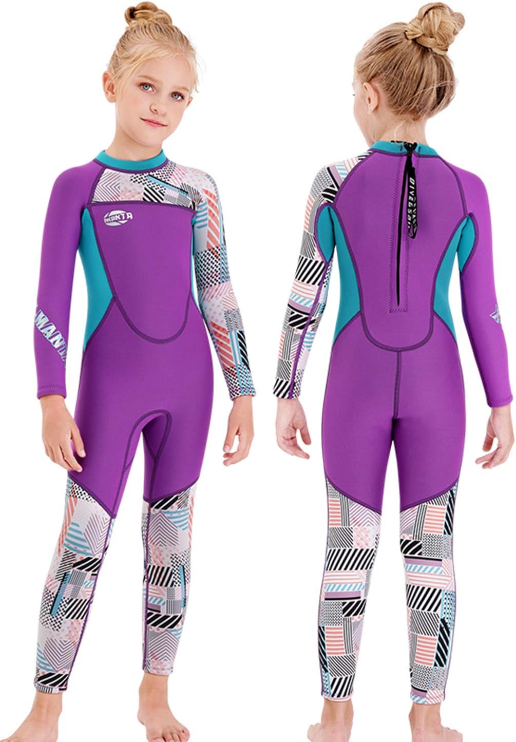 Gogokids Girls Wetsuit Kids Thermal Swimsuit 2.5mm Neoprene Rash