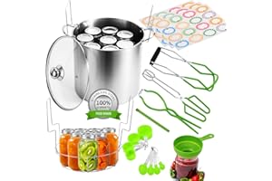 VOKFLYA Complete Canning Kit, 20 Quart Stainless Steel Canning Pot, Green, Rectangular, Water Bath Canner, Starter Kit with R