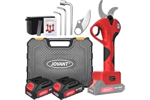 Electric Pruning Shears Cordless, 1.6"(40mm) Cordless Pruner, 2Pcs 2000mAh Battery Operated Pruning Shears & Electric Tree Pruner, SK5 Steel Blades Battery Powered Pruning Shears JOVANT