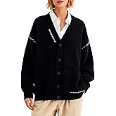 Bakyarder Cardigan Sweater Cozy Chunky Knit Open Front Cardigan V Neck Oversized Sweaters Y2K 2025 Outfits for Fall Winter