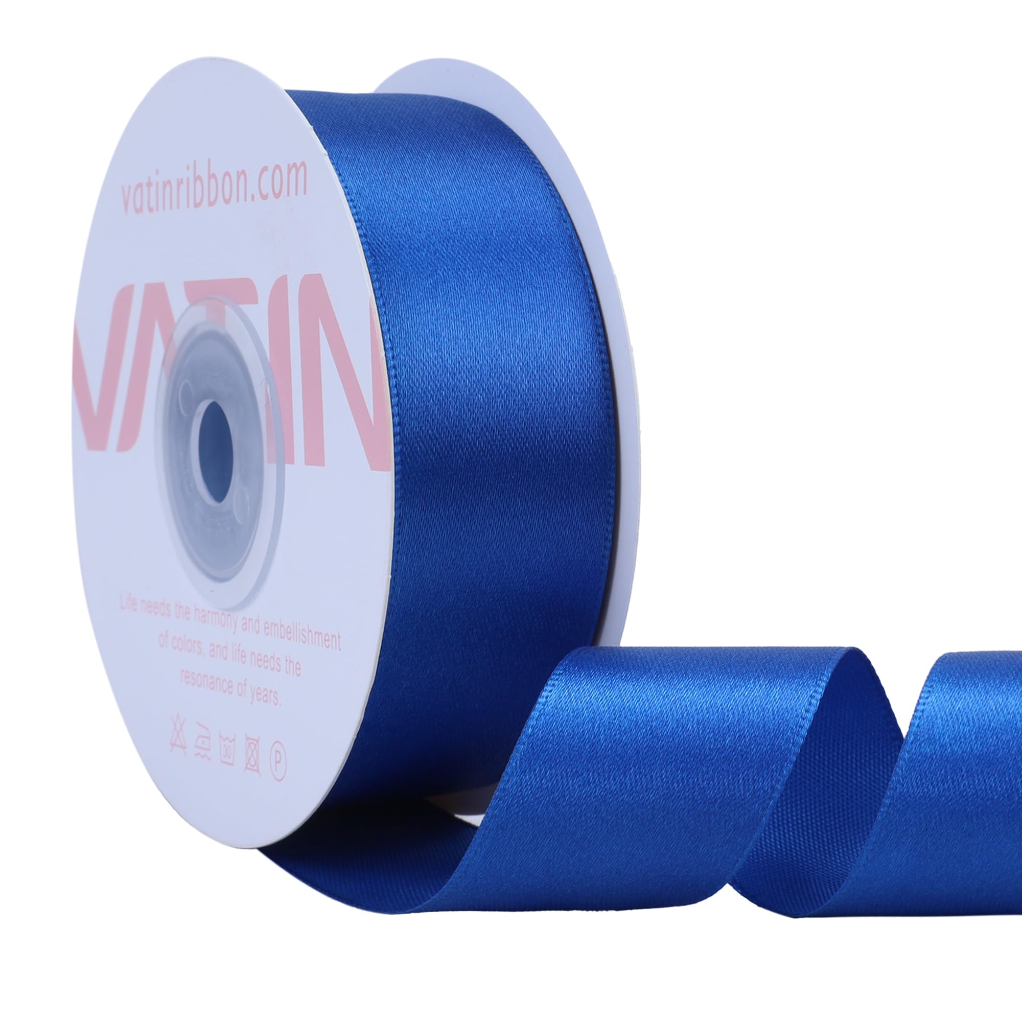 VATIN Royal Blue Satin Ribbon Polyester 25mm X 23m(25 Yards) Craft Fabric Ribbon Perfect for Gift Wrapping,Hair Bow,Party Balloon Trimming, Cake Decoration Sewing and Other Craft Projects