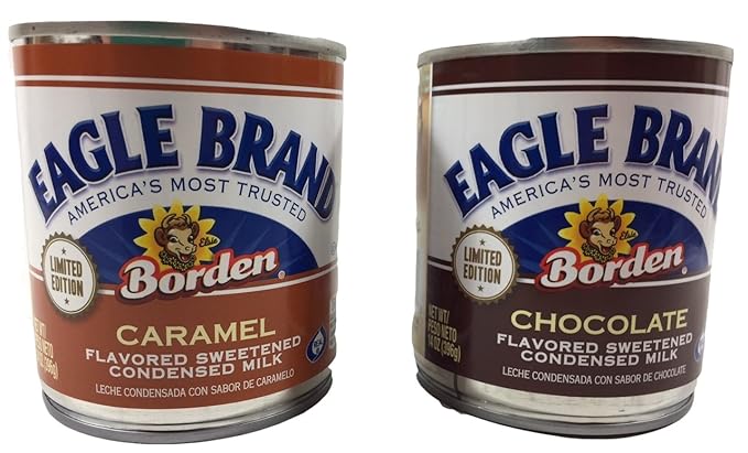 Amazon Com Eagle Brand Limited Edition Flavors One Each Caramel Sweetened Condensed Milk Chocolate Sweetened Condensed Milk 14 Ounces Each Grocery Gourmet Food