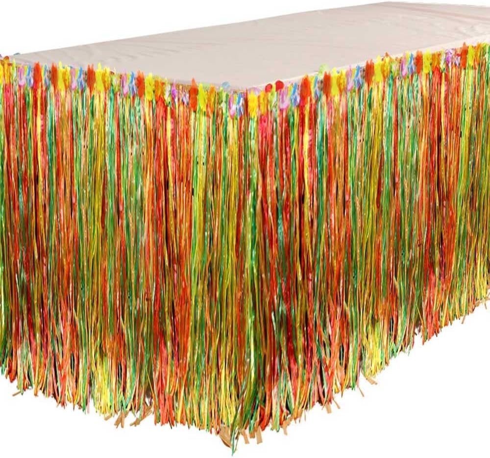 SHATCHI Flower Necklace Bracelet Headband Bra Sunglasses Table Skirt Hawaiian Luau Beach Summer Party Accessories, Multi - Image 4
