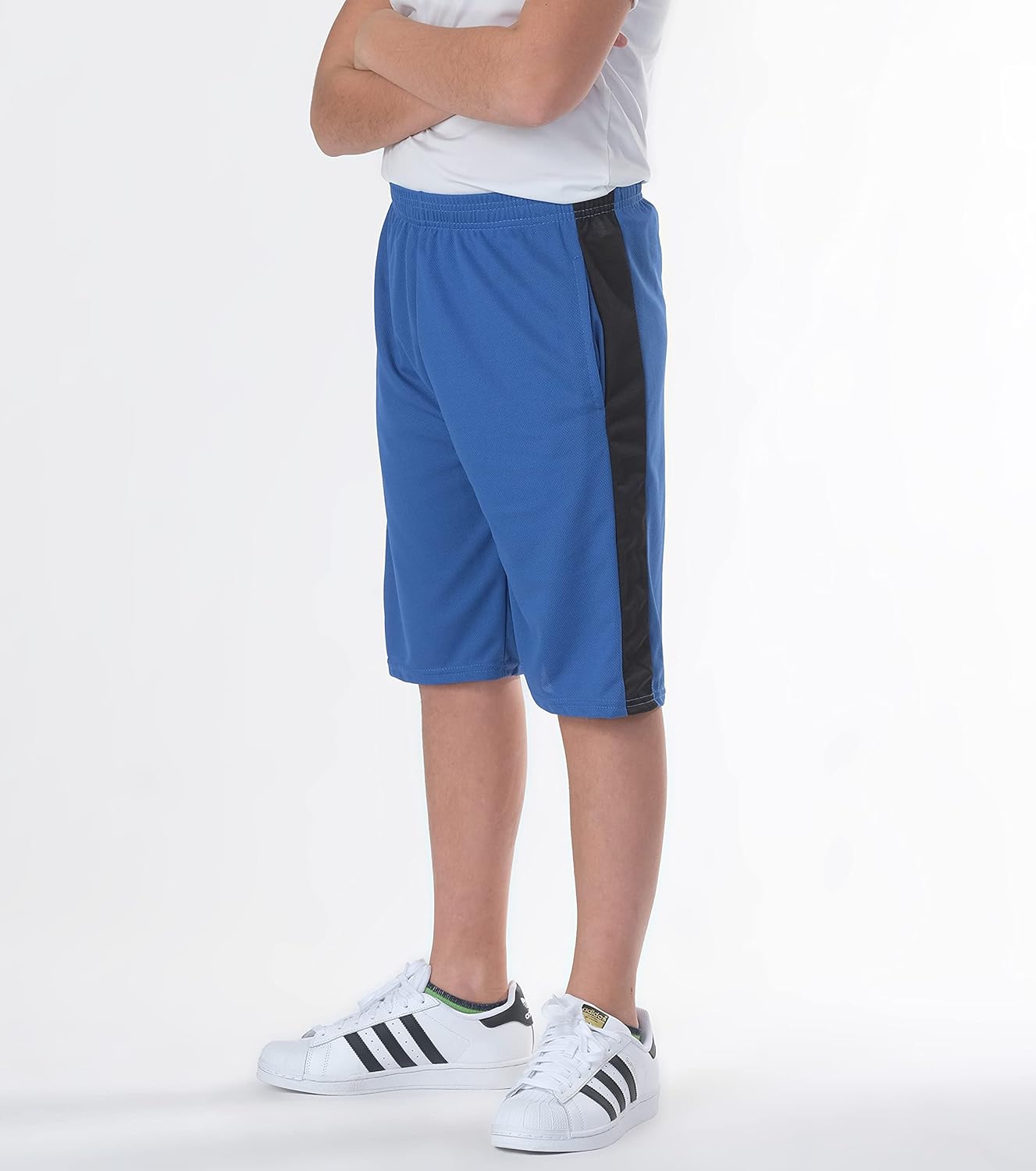 Real Essentials Boys' 5-Pack Mesh Active Athletic Performance Basketball Shorts with Pockets: Clothing