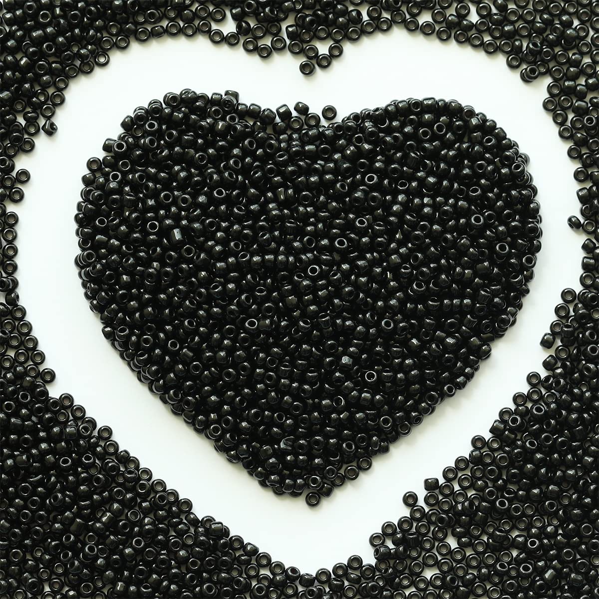 Bulk 2mm Black Seed Beads for Jewelry Making 110 Grams About 9800pcs,12/0 Glass Craft Beads for Making Earrings, Bracelets, Pendants, Waist Jewelry, DIY Handmade（Black） — image 1
